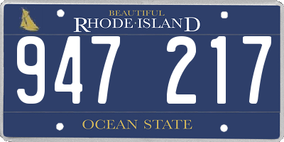RI license plate 947217