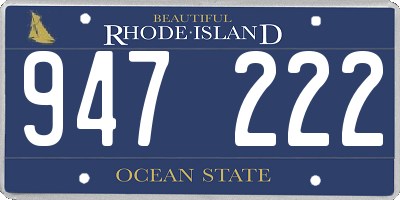 RI license plate 947222