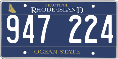 RI license plate 947224