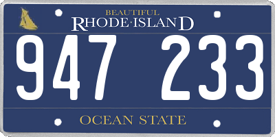 RI license plate 947233