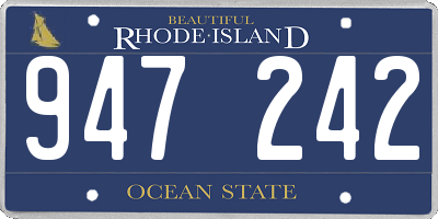 RI license plate 947242