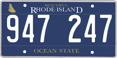 RI license plate 947247