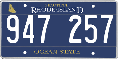RI license plate 947257