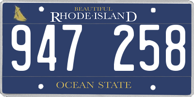 RI license plate 947258