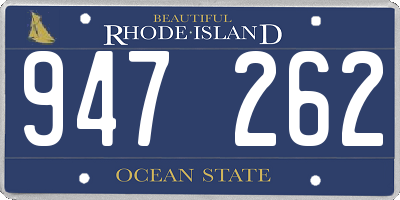 RI license plate 947262