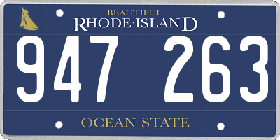 RI license plate 947263