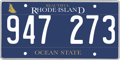 RI license plate 947273