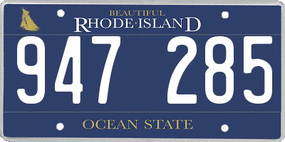 RI license plate 947285
