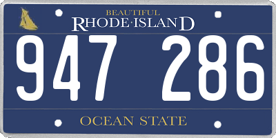 RI license plate 947286