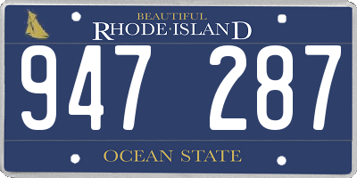 RI license plate 947287