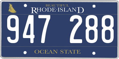 RI license plate 947288