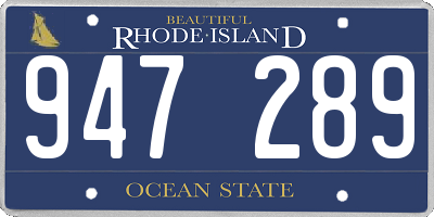 RI license plate 947289