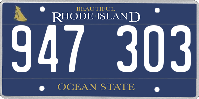 RI license plate 947303