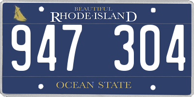 RI license plate 947304