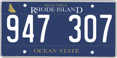 RI license plate 947307