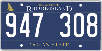 RI license plate 947308