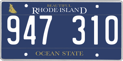RI license plate 947310