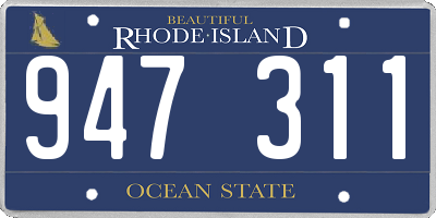 RI license plate 947311