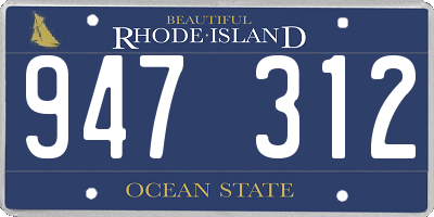 RI license plate 947312