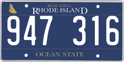 RI license plate 947316
