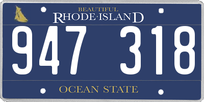 RI license plate 947318