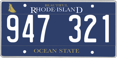 RI license plate 947321