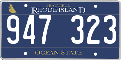 RI license plate 947323