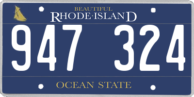 RI license plate 947324