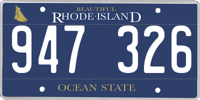 RI license plate 947326