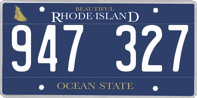 RI license plate 947327