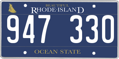 RI license plate 947330