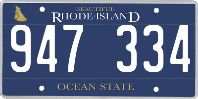 RI license plate 947334