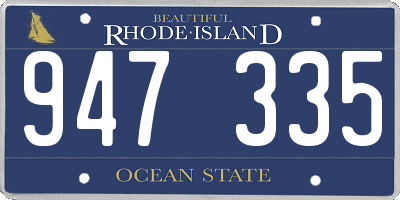 RI license plate 947335