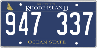 RI license plate 947337