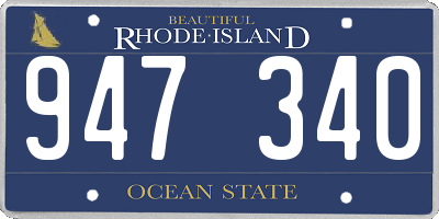 RI license plate 947340