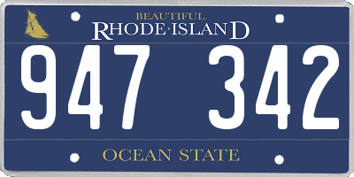 RI license plate 947342