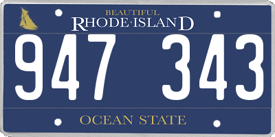 RI license plate 947343