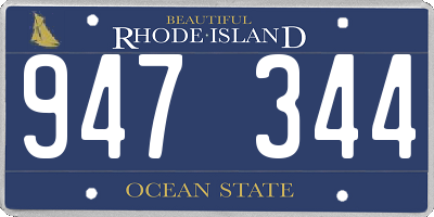 RI license plate 947344