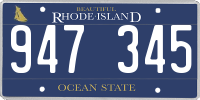 RI license plate 947345