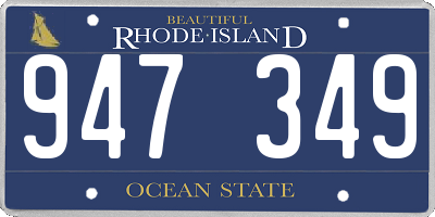 RI license plate 947349