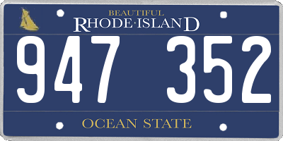 RI license plate 947352