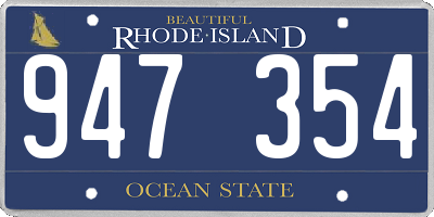 RI license plate 947354