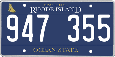 RI license plate 947355