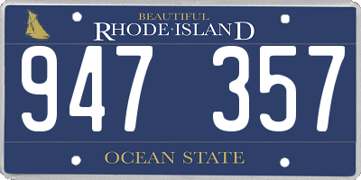 RI license plate 947357