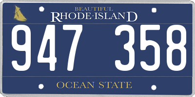 RI license plate 947358