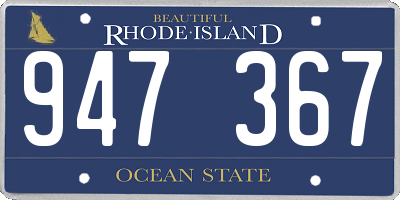 RI license plate 947367