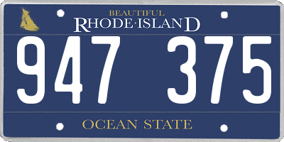 RI license plate 947375