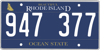 RI license plate 947377
