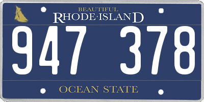 RI license plate 947378