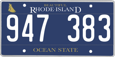 RI license plate 947383